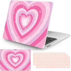 Seorsok متوافق مع حافظة MacBook Air 15 بوصة إصدار 2023 2024 A2941 M2&M3 A3114 Touch ID، حافظة كمبيوتر محمول رفيعة للغاية من البلاستيك الصلب ولوحة المفاتيح، وردي فاقع