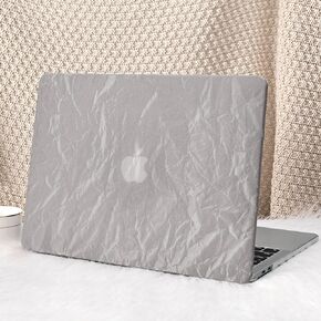 Compatible with MacBook Air 13 Inch Case2022 2021 2020 2019 2018 Release A1932 A2179 M1 A2337 Touch ID,Elegant PU Leather Plastic Hard Shell Case＋Transparent Keyboard Cover,Beige Soft Fleece.
