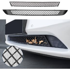 Fit Tesla Model Y Front Grill Mesh Bumper Grille Grid Inserts Air Inlet Vent Grille Cover Tesla Model Y Accessories 2023 2022 2021 2020 with Removable Wire Mesh (Matte Black Grills)
