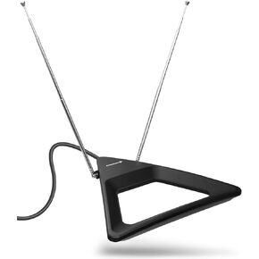 Fosmon HDTV Antenna Long Range, Indoor Rabbit Ear TV Antenna, Retractable Dipoles [Wall Mountable or Tabletop] with 5FT Cable Support 4K Ready, ATSC 3.0, UHF, VHF, 1080p Free Digital HD TV Channels