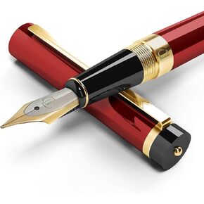 Dryden Designs Fountain Pen Medium Nib | Luxury Box - Include 6 Ink Cartridges and Ink Refill Converter Consistent Writing, Smooth Flow, Calligraphy Reliable Writing Tool- Decadent Purple
