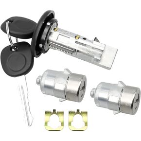 Ignition Switch Lock Cylinder, Door Lock Cylinder with Key Fit for Cadillac Chevy Silverado Escalade Suburban Sierra Yukon GMC Replace 707835 706592 598007