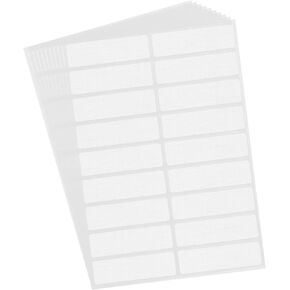 Hybsk No-Iron Fabric Labels Kids Clothing Stickers Washer Dryer Safe Handwrite School Personalized Name Tags 1/2" x 1-3/4", 180 Count（White）