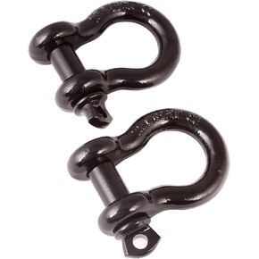 Rugged Ridge | D-Ring Shackle Kit, 3/4 inch, Black, Steel, Pair | 11235.04