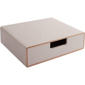 Fashion Multicolor Collocation Leather Desk Organizer File Cabinet Executive Office Supplies Desktop Filing A4 Contract Document Stackable Storage Box with 3 Drawers (Black)