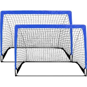 YSSOA 2 Set 4'x3' Portable Soccer Goals for Backyard Pop Up Folding Soccer Net with Carry Bag, Perfect for Youth, Adult, Games or Practice