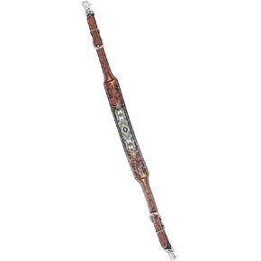 CHALLENGER Western Floral Tooled Leather Adjustable Beaded Wither Breast Collar Strap 10524