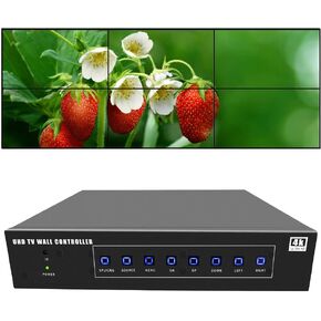 ISEEVY 6 Channel 4K60 UHD Video Wall Controller 2x3 3x2 UHD TV Wall Controller 4K for 6 TV Splicing Display Support 3840x2160@60Hz Inputs and Rotate 90 Degree for Portrait Mode Screens