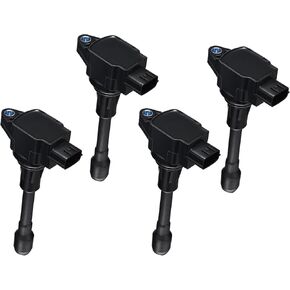 حزمة ملف الإشعال UF-549 وشمعات الإشعال إيريديوم 9029 المتوافقة مع Nissan Altima Cube Rogue Sentra Versa، Infiniti QX60 Q70 FX50 M56، يستبدل C1696 UF549 5C1753، مجموعة من 4 in Kuwait