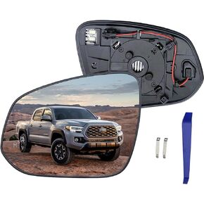 Left Driver Side Mirror Glass Replacement For Toyota RAV4 Tacoma 2013 2014 2015 2016 2017 2018, Accessories With Power Heated&Blind Spot,Truck Mirrors