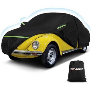 Custom Fit for Volkswagen Beetle Bug 2-Door 1960-1980 Sedan Car Cover Waterproof Heavy Duty All-Weather Protection with Door Zipper & Storage Bag
