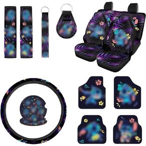Car Accessories Set Include Cartoon Car Steering Wheel Cover Car Seat Cover Seat Belt Pads Car Floor Mats Car Coasters Keychain for Adults15 Pieces in Kuwait