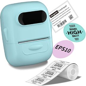 Label Maker, P50 Barcode Label Maker 2 inch Portable Thermal Bluetooth Label Printer for Home Office Small Business Clothes Address Mini Label Maker Machine Compatible with Phones &PC(With 1 Label)