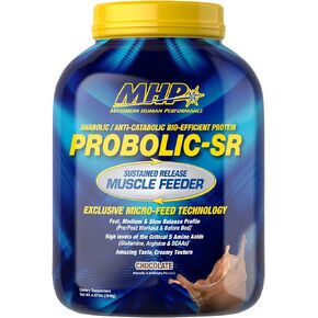 Maximum Human Performance Probolic-SR Sustained Release Protein Powder, 24g Protein, BCAAs, Glutamine, Arginine, Pre-Workout, Post-Workout, Nighttime Protein, 2lbs, 26 Servings, Chocolate