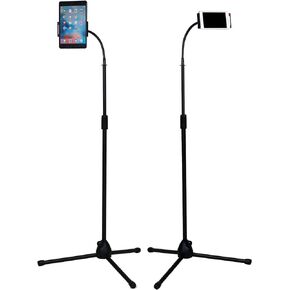 Retractable Adjustable Cell Phone Tripod Stand Holder, Smartphone Holder Mount,360 Degree Rotatable Telescopic Tripod (Flat Chuck)