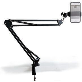 Overhead Flexible Arm Phone Stand and Phone Holder, for Webcams, Cameras, Small DSLRs, Pico Projectors, Live Streaming and More - Perfect AR Mode