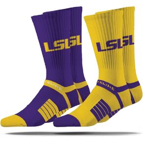 Strideline NCAA Mens Premium Knit Crew Socks-Home & Away 2 Pack-One Size Fits Most in Kuwait