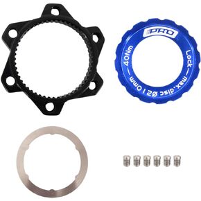 DJC Centerlock to 6 Bolts Rotor Adapter with Lockring, Bike Adapter for Centerlock Convert to 6 Bolts Rotor Disc MTB Road Bike (black)
