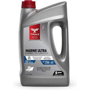 TRIAX Marine Ultra 25W-40 4-Stroke Full Synthetic Marine Engine Oil (5 Quart Jug)