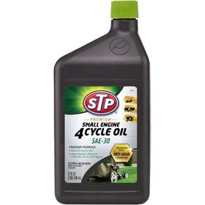 STP Premium Small Engine 4 Cycle Oil Formula, SAE-30 Small Engine Oil Engine Care Reduces Wear for Lawnmower, Push Mower, Tractor, 32 Oz