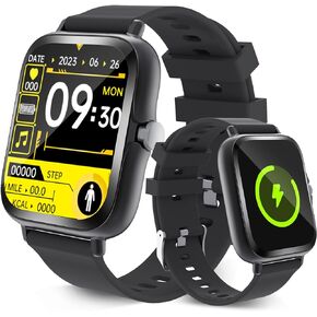 Smart Watch 1.83''HD, Full Touchscreen Smartwatch, IP67 Waterproof Pedometer Watch for Women Men Compatible with iOS & Android Phones