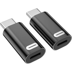 Lightning Female to USB C Adapter, 2 Pack USB C Male to Lightning Adapter Support 35W PD Fast Charging & Transfer Data for iPhone 15/Plus/Pro/Pro Max,iPad Air and More Type C Devices-Black