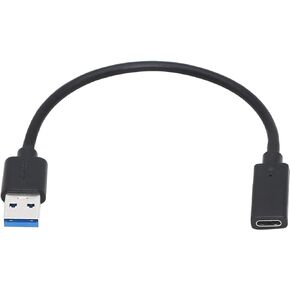 CERRXIAN USB 3.0 Type A Male to USB 3.0 Type C Female Gold Plated Connector Converter Adapter (Black) (15cm)