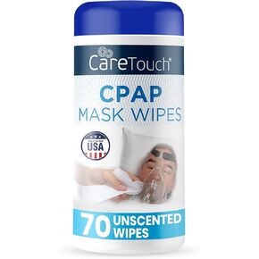 Care Touch - CMW70 CPAP Mask Cleaning Wipes - Unscented | 70 Unscented Cleaning Wipes for CPAP Masks | Made in The USA in Kuwait