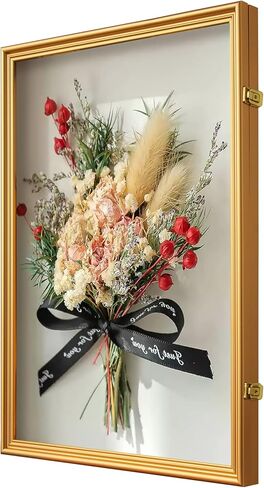 حافظة عرض صندوق الظل من Elevens، إطار صندوق ظلال مقاس 18 بوصة × 22 بوصة مع صناديق ظلال من سبائك الألومنيوم مع قفلين مضادين للسرقة، وحقيبة عرض ميداليات تذكارية، وصندوق ذاكرة لباقة الزفاف، والمجموعات، باللون الأسود in Kuwait