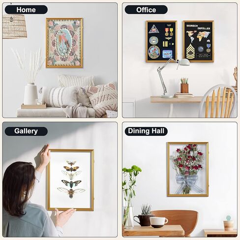 حافظة عرض صندوق الظل من Elevens، إطار صندوق ظلال مقاس 18 بوصة × 22 بوصة مع صناديق ظلال من سبائك الألومنيوم مع قفلين مضادين للسرقة، وحقيبة عرض ميداليات تذكارية، وصندوق ذاكرة لباقة الزفاف، والمجموعات، باللون الأسود in Kuwait