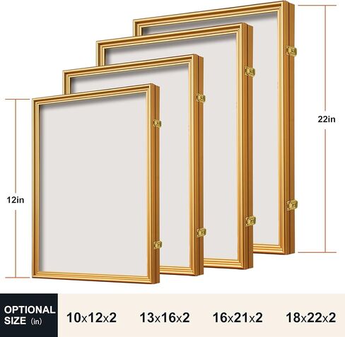حافظة عرض صندوق الظل من Elevens، إطار صندوق ظلال مقاس 18 بوصة × 22 بوصة مع صناديق ظلال من سبائك الألومنيوم مع قفلين مضادين للسرقة، وحقيبة عرض ميداليات تذكارية، وصندوق ذاكرة لباقة الزفاف، والمجموعات، باللون الأسود in Kuwait
