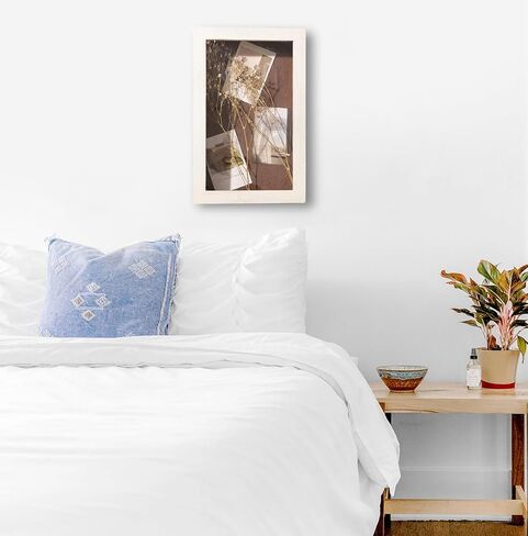 11x17 Extra Deep Shadow Box Frame with Linen Back - Sturdy Rustic Memory Display Case for Flowers, Weddings, Tickets, and 3D Items - Includes Push Pins (Black) in Saudi Arabia