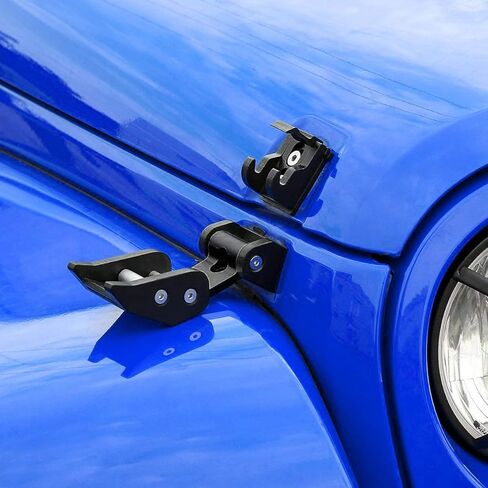 مزالج غطاء محرك السيارة AUDEXEN، مجموعة قفل غطاء المحرك، من الفولاذ المقاوم للصدأ الأسود المتوافق مع جيب رانجلر JK JKU 2007-2018 in Kuwait