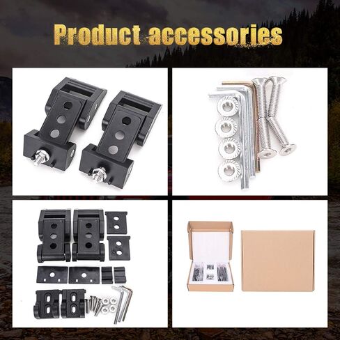 مزالج غطاء محرك السيارة AUDEXEN، مجموعة قفل غطاء المحرك، من الفولاذ المقاوم للصدأ الأسود المتوافق مع جيب رانجلر JK JKU 2007-2018 in Kuwait