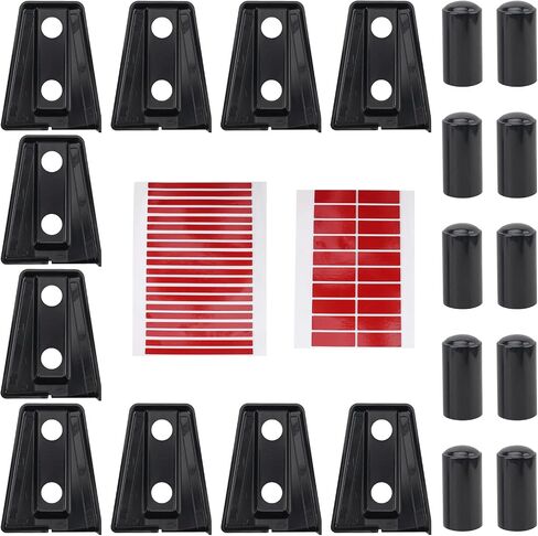 Hood & Door Hinge Cover 10 PCS for 2007-2018 Jeep Wrangler JK JKU, Black in Saudi Arabia