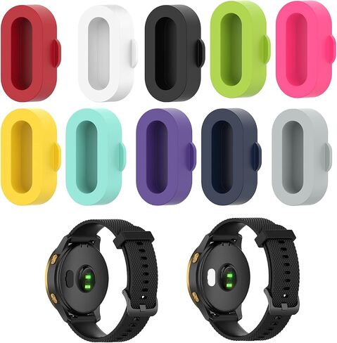سدادات مضادة للغبار متوافقة مع Garmin Forerunner 265S/265/965، 10 قطع من أغطية حماية منفذ الشاحن السيليكون الملونة المتوافقة مع Garmin Fenix ​​7/7S/7X (سيليكون ملون) in Saudi Arabia