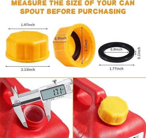 5 Gallon Gas Can Cap - Durable Replacement Gas Cap for Gasoline Tanks, Plastic Gas Cans - Includes Coarse Thread Gas Cap & Solid Transportation Caps in Kuwait