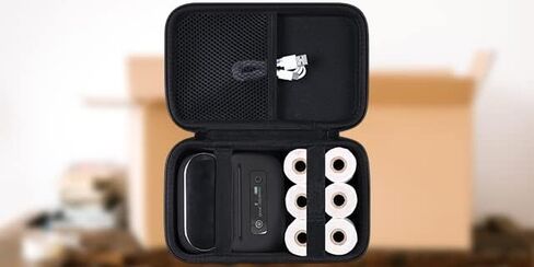 حافظة صلبة من khanka مع صانع ملصقات Phomemo m221/M220/M110/m110s - صانع ملصقات بلوتوث محمول يحمل حقيبة تخزين لملصقات الطابعة وكابل USB وملحقاتها (الجراب فقط) (أخضر) in Saudi Arabia