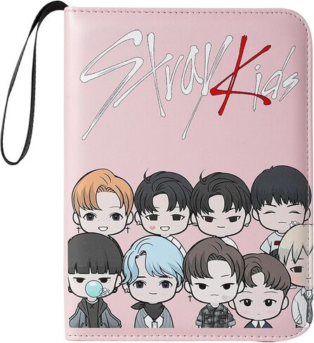 Kpop Photocard Holder Binder Sleeves K-pop Photo Card Album Book for Straykids Photocards Holder 400 Cards 4-Pocket Leatherette Toploading Zip Binder in Kuwait