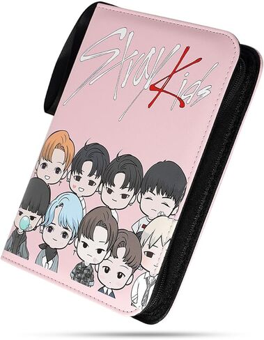Kpop Photocard Holder Binder Sleeves K-pop Photo Card Album Book for Straykids Photocards Holder 400 Cards 4-Pocket Leatherette Toploading Zip Binder in Kuwait