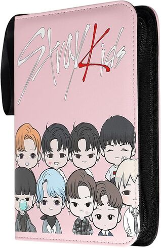 Kpop Photocard Holder Binder Sleeves K-pop Photo Card Album Book for Straykids Photocards Holder 400 Cards 4-Pocket Leatherette Toploading Zip Binder in Kuwait