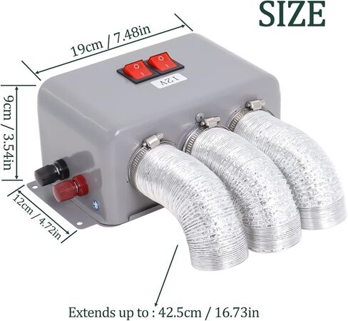 سخان سيارة 3 فتحات 12 فولت، سخان سيارة 12 فولت 600 وات ‑ 800 وات، سخان سيارة مدمج، تدفئة تلقائية، مزيل صقيع السيارة لفصل الشتاء، تسخين سريع منخفض الضوضاء in Kuwait