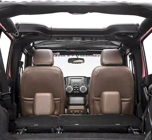 Savadicar Mesh Shade Top Sunshade Cover for 2007-2018 Jeep Wrangler JK JKU 2 and 4 Door, Provide UV Protection, Durable Polyester, Black in Saudi Arabia