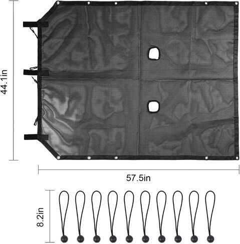 RT-TCZ for Jeep JK Sunshade Mesh Shade Top Cover Provides Roof UV Sun Protection for Jeep Wrangler JK 2 Door 2007-2017,Standard Style in Saudi Arabia