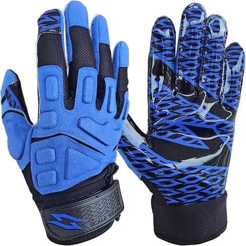 Black Stealth Padded Football Receiver Lineman Gloves Grip Silicone Palms Adult Mens Youth Sticky Boost Your Game in Saudi Arabia