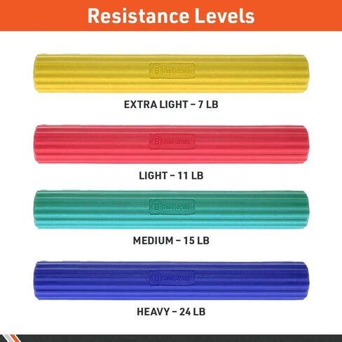 Body Sport Twist & Flex Bar, Green, Medium, 15 lb. – Flexible Rehab Equipment for Tennis Elbow, Golfer's Elbow, Arm Injuries, & Tendonitis – Resistance Training for Improved Grip & Strength in Kuwait