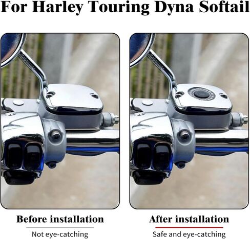 HDBUBALUS Chrome Front Brake Master Cylinder Cover Fit for Harley Touring 05-07 Dyna 06-17 in Saudi Arabia