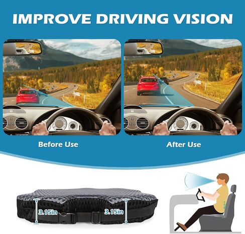 وسادة مقعد السيارة إسفين - وسادة مقعد للقيادة بحجم أكبر. وسادة من الإسفنج الذكي لتخفيف الضغط على عظم الذنب. وسادة مقعد معززة للسيارات والشاحنات والمركبات وكرسي المكتب in Kuwait
