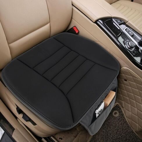 Laelr وسادة مقعد السيارة وسادة مقعد السيارة مع جيب أمامي وسادة مقعد السائق مع 1.2 بوصة راحة رغوة الذاكرة غير قابلة للانزلاق أسفل حامي مقعد الراحة العالمي لسيارة شاحنة SUV كرسي مكتب in Kuwait