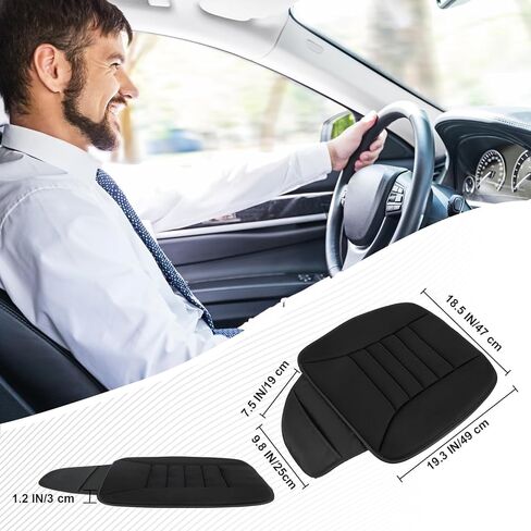 Laelr وسادة مقعد السيارة وسادة مقعد السيارة مع جيب أمامي وسادة مقعد السائق مع 1.2 بوصة راحة رغوة الذاكرة غير قابلة للانزلاق أسفل حامي مقعد الراحة العالمي لسيارة شاحنة SUV كرسي مكتب in Kuwait